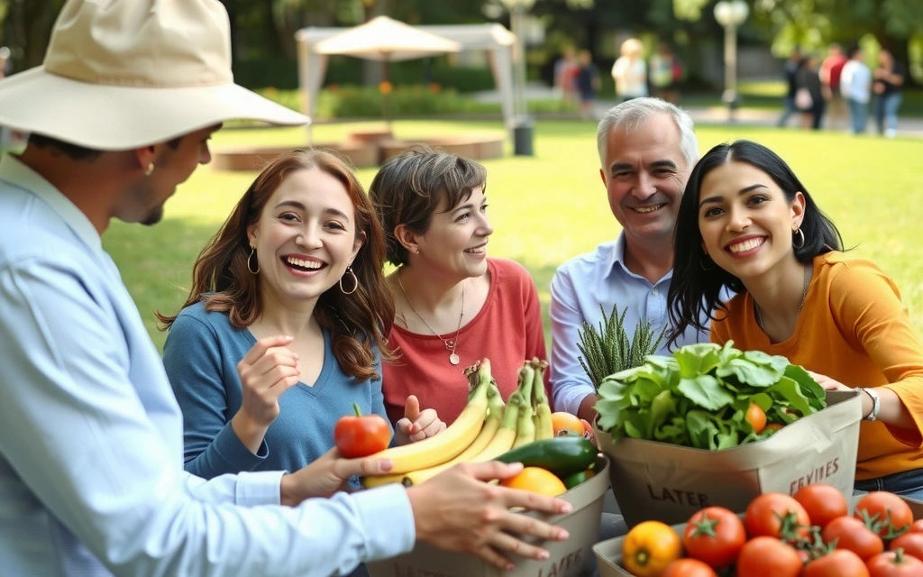 Vision: Eine Welt voller gesunder, glücklicher Menschen, die Obst und Gemüse genießen